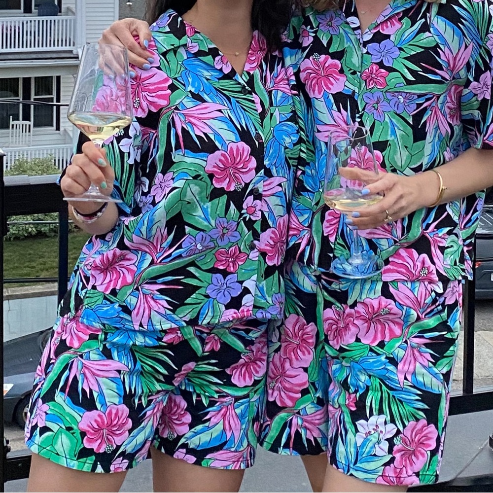 Target Floral Pajama Set - Pink, Blue, Green